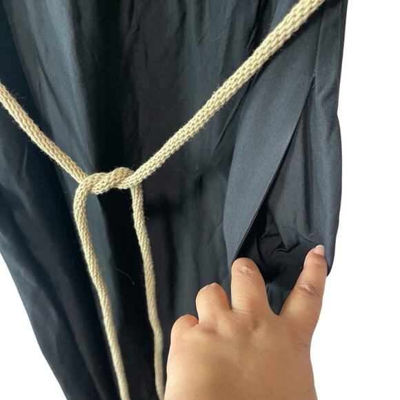 Michael Michael Kors Strapless Double Slit Maxi Dress with Rope Belt Black XL - Picture 3 of 8